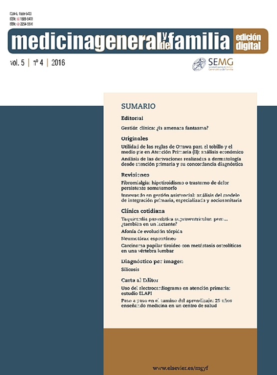 Go to journal home page - Medicina General y de Familia